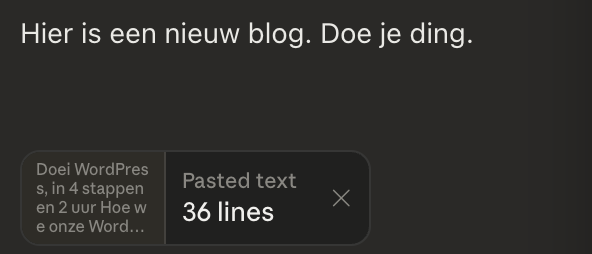Chatbericht: Hier is een nieuw blog. Doe je ding. Met de geplakte tekst van dit artikel als bijlage.