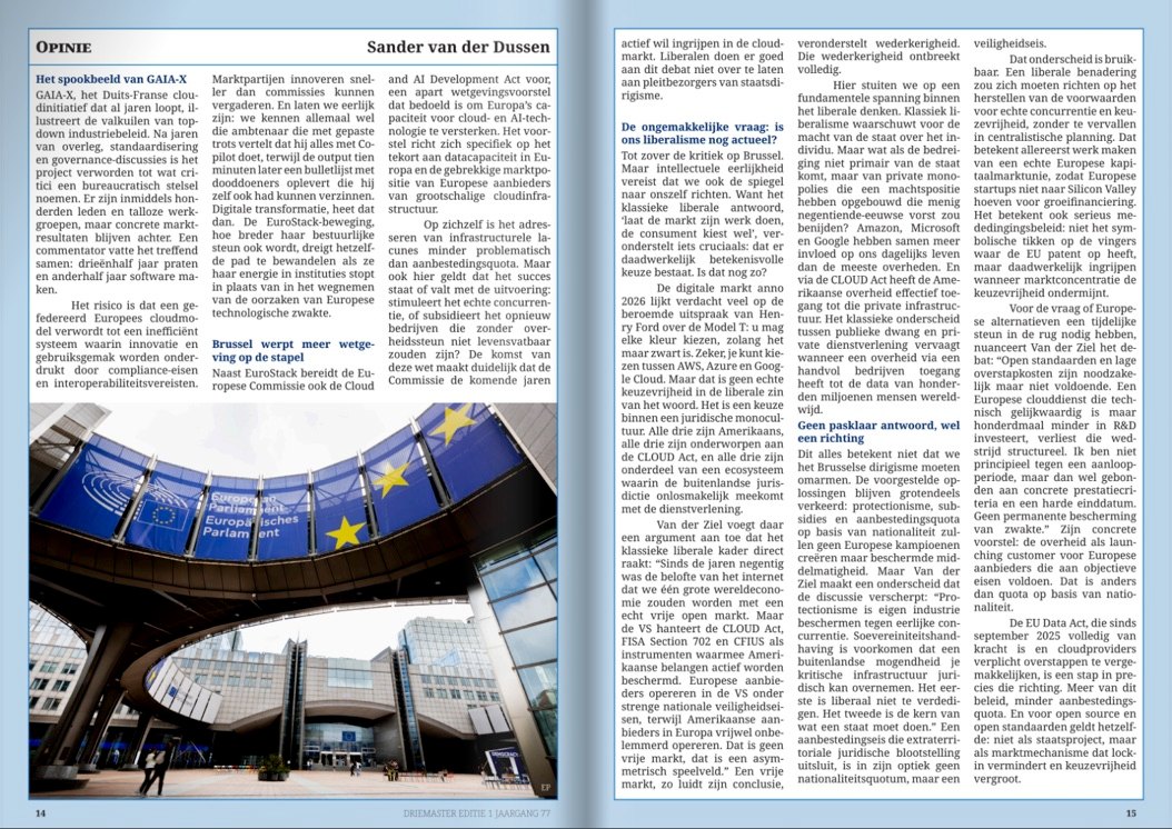 Driemaster pagina 14 en 15: Het spookbeeld van GAIA-X