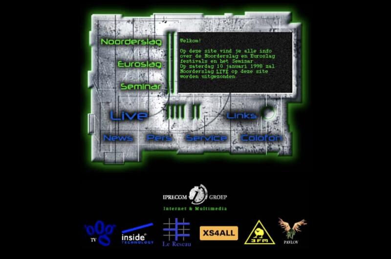 1998: eigen CMS: Met een zelf ontwikkeld CMS werden tijdschema's, bandpagina's en plattegronden dynamisch gegenereerd.
