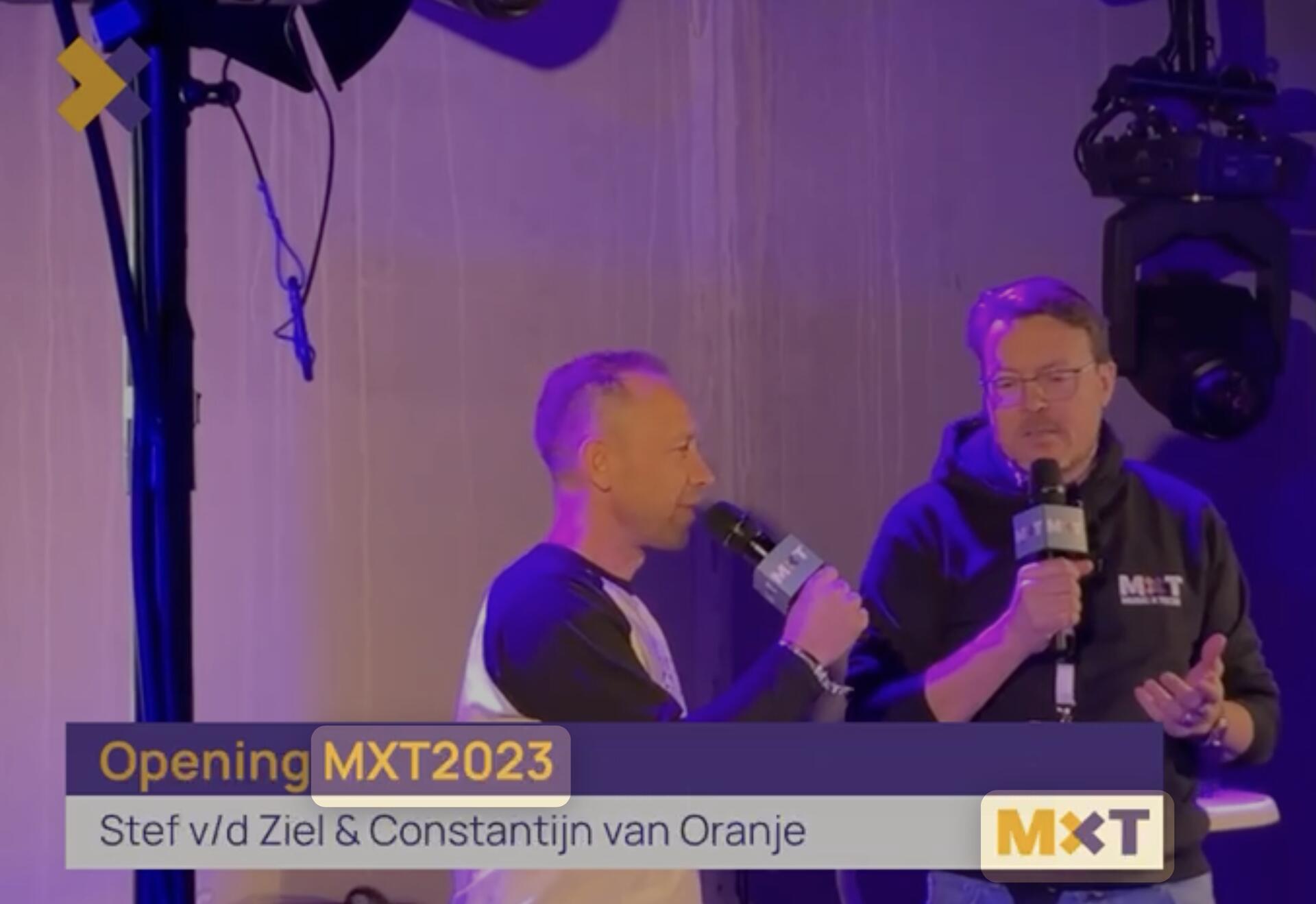 Opening MxT 2023: Stef van der Ziel en Constantijn van Oranje openen het congres.